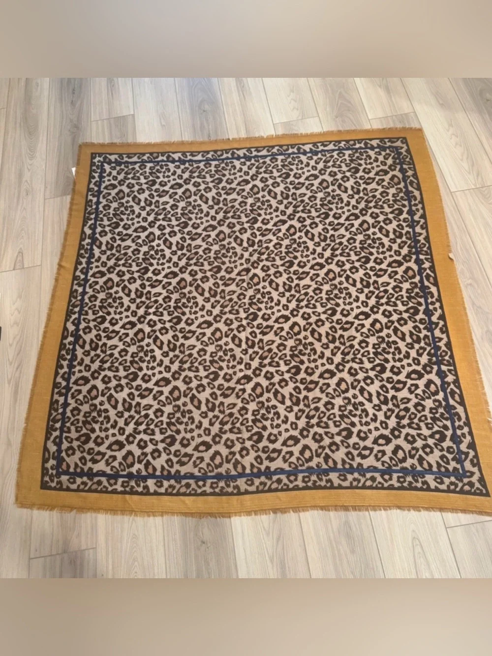 NWT Urban Coco Leopard Print Fringed Scarf Scarf or Shawl 53”
